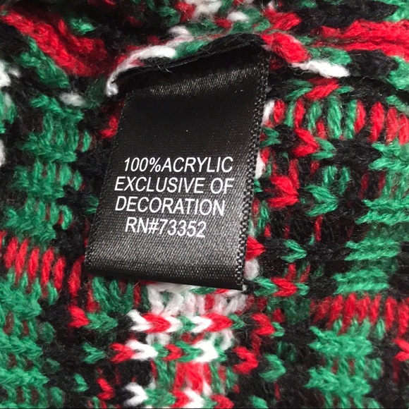 Blizzard Bay Reindeer Drink Holder Xmas Sweater, Green, Red, - Picture 5 of 7